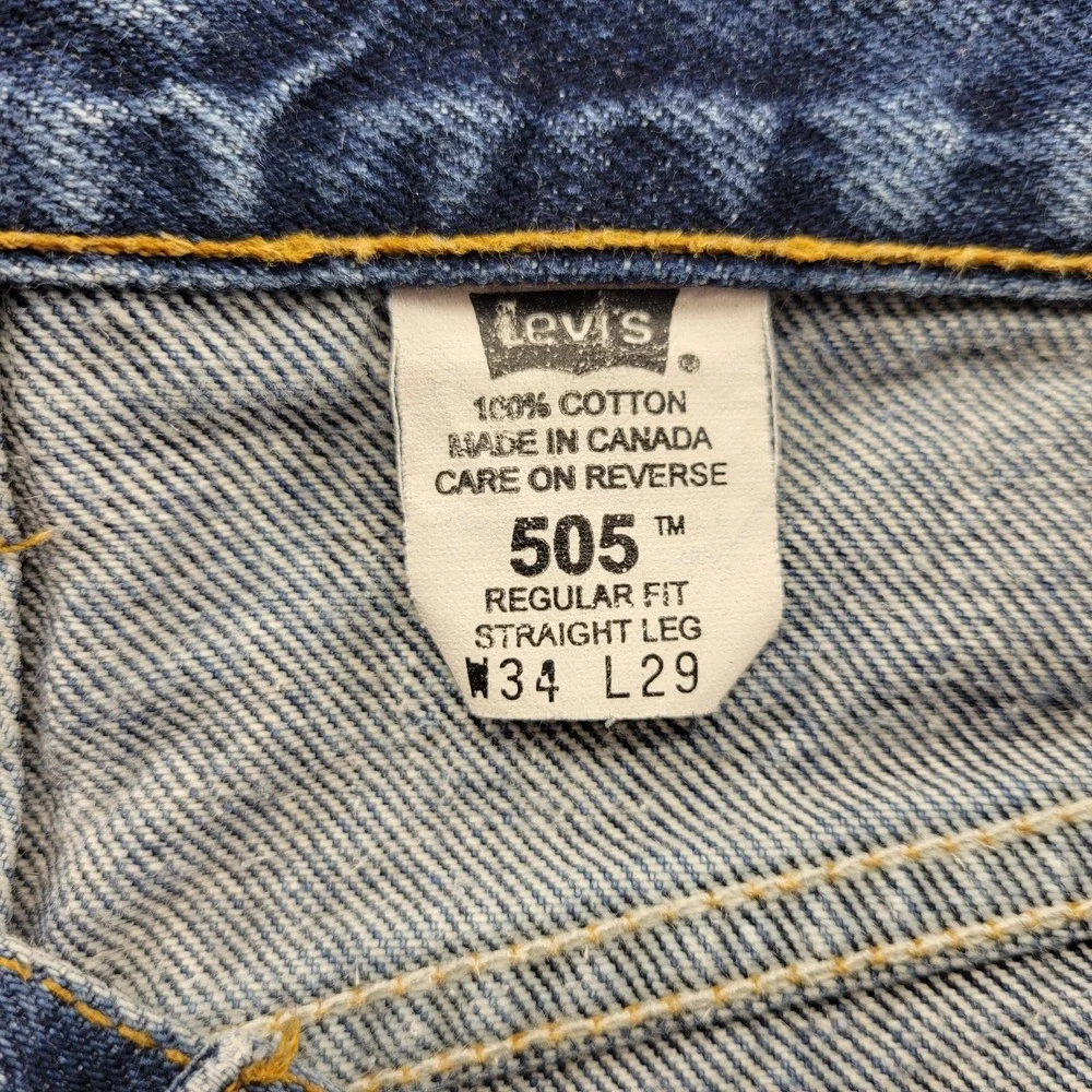 Levis Classic 505 blue jeans w/ paint stains size 34X29